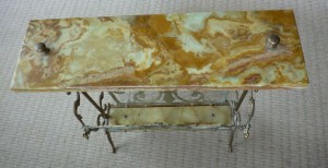 A Marble Top Magazine Rack/Table