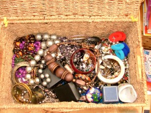 Box of costume jewellery