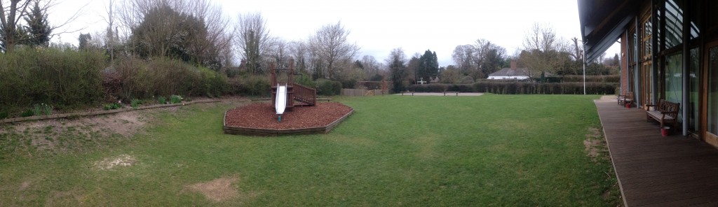 The Itchen Abbas Village Hall - garden panorama