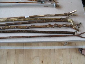 Lot 312 Job Lot of Walking Sticks. Sold for £37