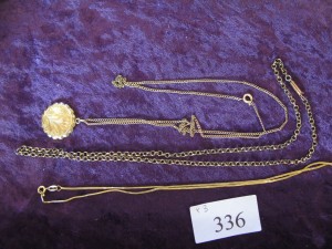 Lot 336 - Three gold chains - Sold for £60