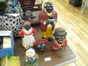 Lot 240 - Five Cast Iron Money Boxes Figures and Heads