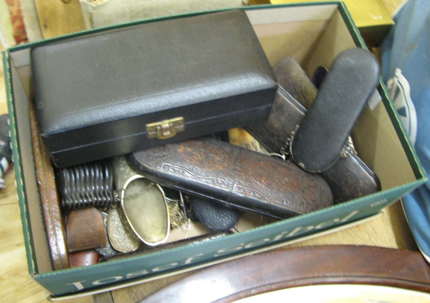 Box of lunettes, spectacles and other optical items - Sold for £300