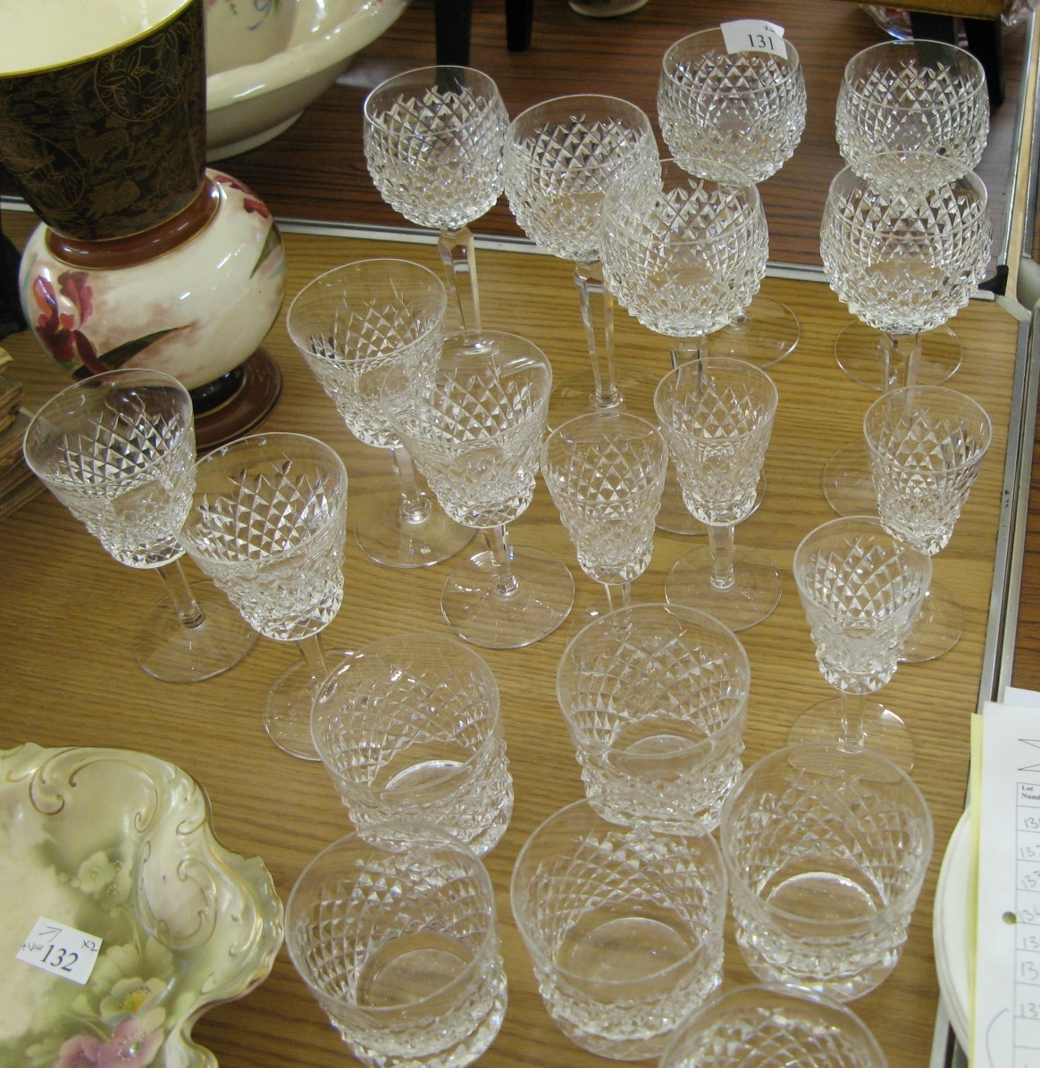 Collection of cut glass glasses - Sold for £135