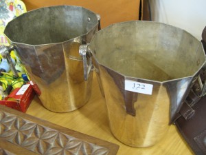 Lot 122 - Pair of ice buckets possibly silver plate - Sold for £40