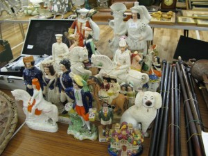 Large collection of Staffordshire figures. Sold for £130