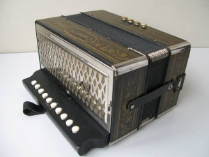 Hohner 1 Row Pokerwork Melodeon in G.