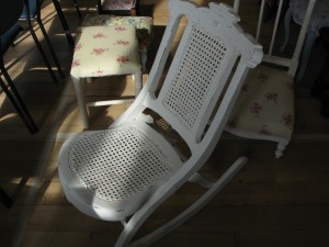 Lot 111 - Victorian Caned Rocking Chair - Sold for £45