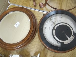 Lot 291 - Barometer and mirror - Sold for £40