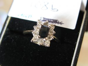 Lot 108b - Diamond and Sapphire Like Ring - Sold for £65