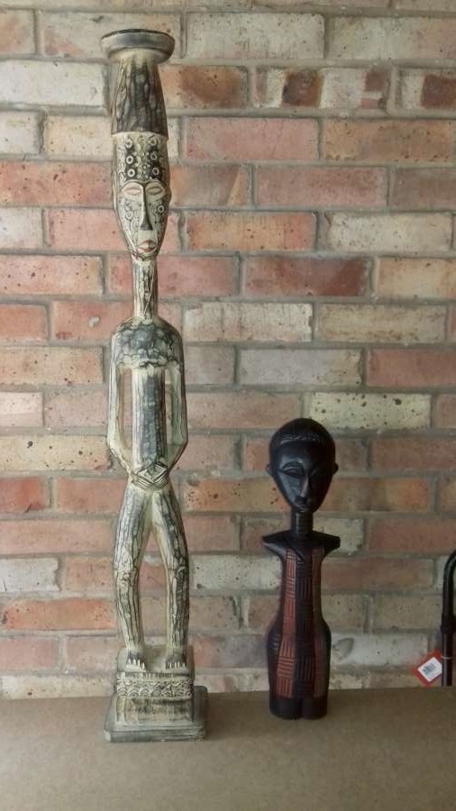 Two ethnic carved figures in wood