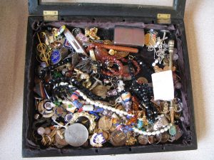 Lot 169 - Large collection of costume jewellery and badges - Sold for £45