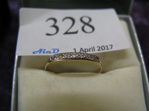 Lot 328 - 18ct gold eternity ring - Sold for £40