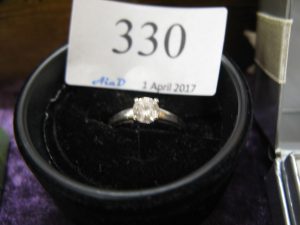 Lot 330 - 9 ct White gold dress ring - Sold for £30