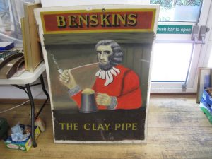 Lot 66 - Benskins The Clay Pipe Pub Sign - Sold for £40