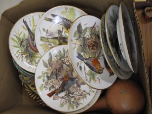 Lot 70 - Box of plates and other items - Sold for £100