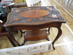 Lot 311 - Carved mahogany occasional table - Sold for £35