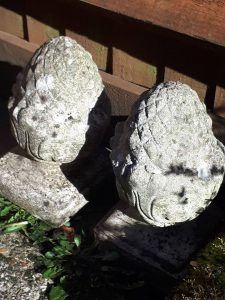 Pair of Concrete Acorn Ornaments