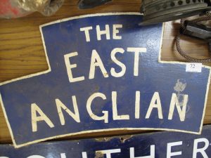Lot 72 - The East Anglian Train Sign -Sold for £60
