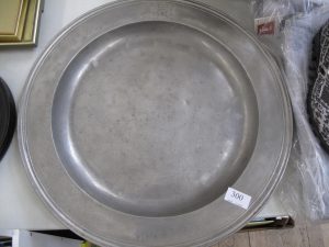Lot 300 - Pewter charger - Sold for £35
