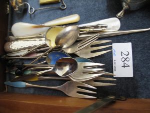 Lot 284 - Metal cutlery - Sold for £35
