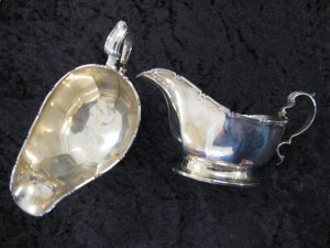 Lot 146 - Two Silver Sauce Boats by Goldsmiths and Silversmiths Company - Sold for £95