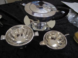 Lot 150 - Mappin and Webb Silver Tea Set - Sold for £320