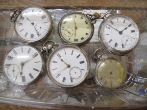 Lot 221 - Six Silver Pocket Watches - Sold for £110