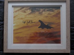 Concorde print signed by Captain Jock Lowe - longest serving Concorde pilot