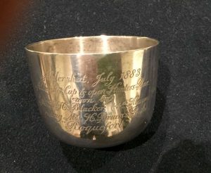 Silver Cup dated 1883 for winners of Aldershot race, won by rider from 4th Hussars. Silver Cup dated 1883 for winners of Aldershot race, won by rider from 4th Hussars. weight approx. 6oz. Estimate £60-80