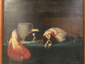 Victorian painting of King Charles Spaniels. Estimate £150-£200