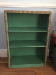 Bookshelves with a Lloyd Loom edge