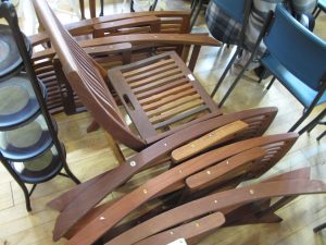 Lot 328 - 6 x Wooden Garden Chairs - Sold for £55