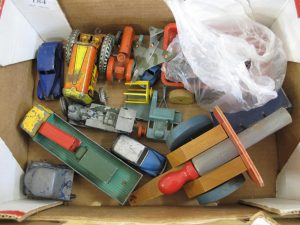Lot 184 - Collection of Dinky Toys, Tin Toys and Wooden Toy - Sold for £65
