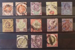 1 set of scarce Queen Victoria stamps Used 1/2d - 1/- (13 Stamps) 1880 - 1900