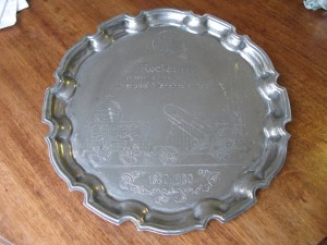 Metal Tray commemorating Rocket 1830-1980