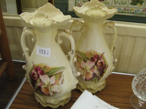 Lot 121- Pair of Victorian Vases - Sold for £30