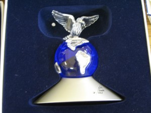 Lot 259 - Swarovski Dove on a Globe - Sold for £45