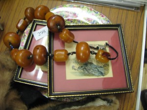 Amber necklace and other items