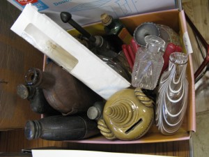 Lot 56k - Collection of glassware, hip flasks and ceramics - Sold for £75