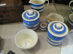 Lot 46 - Collection of Cornishware - Sold for £65