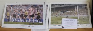 Lots 76 & 77 - Signed by Laurie McNenemy, Matt Le Tissier and another Southampton Football Club Prints -Sold for £50