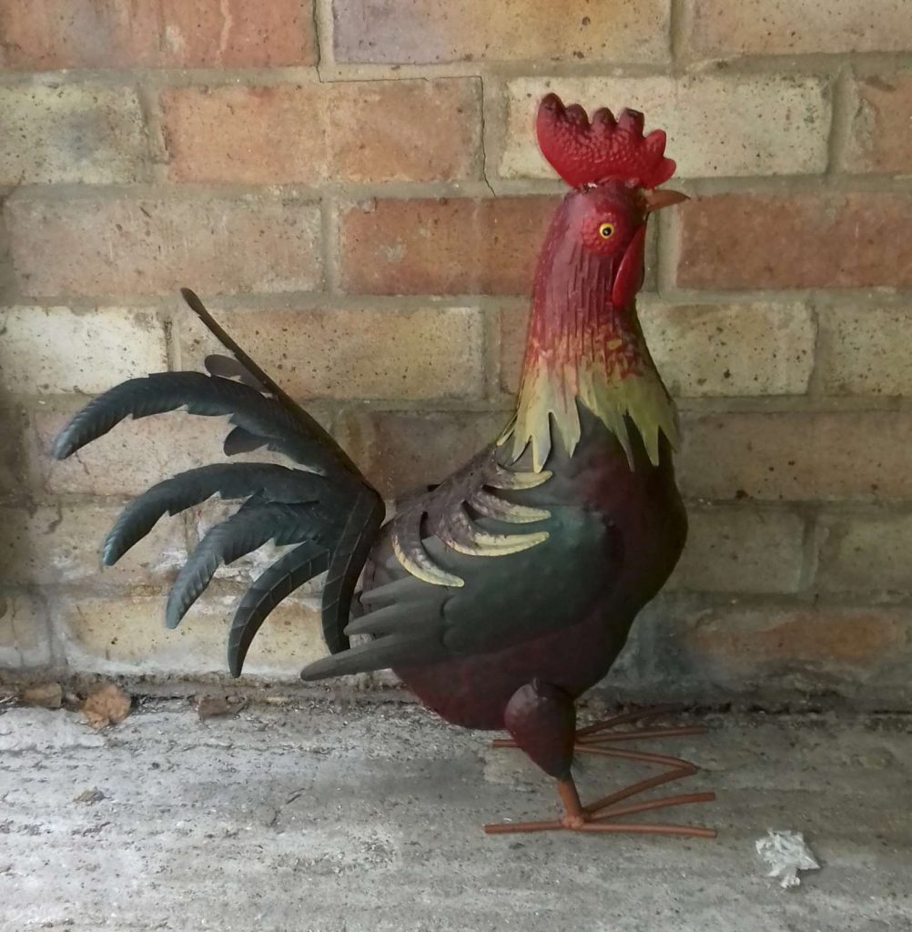 Metal painted cockerel