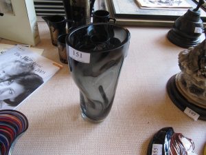 Lot 151 - Dark glass vase - Sold for £35
