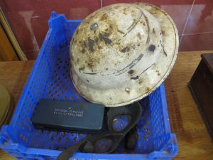 Lot 344 - Helmet and other militaria - Sold for £30