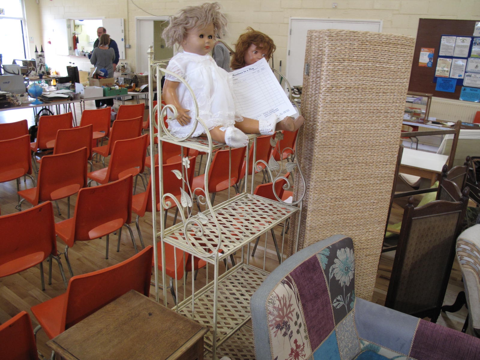 Lot 196 - Ornate steel four shelf rack - Sold for £35