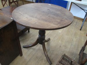 Lot 221 - Oak Tripod Table - Sold for £28