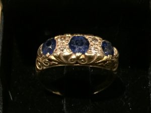 Sapphire Diamond gold ring. Estimate £200-£300 