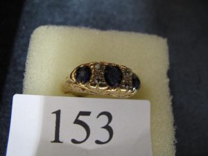 Lot 153 - 18 carat gold and sapphire ring - Sold for £150