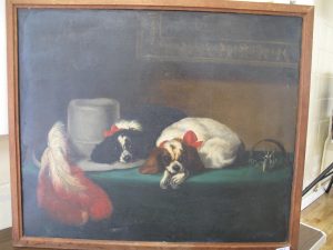 Lot 161 - Victorian oil painting of two King Charles Spaniels - Sold for £150